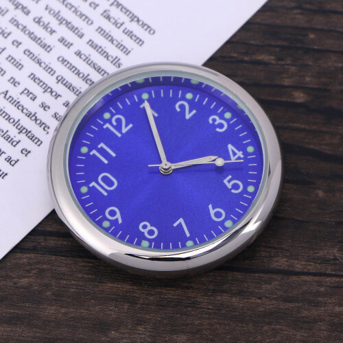 2Pcs Compact Blue Car Digital Clock Adhesive Mounted for Dashboard Use 2