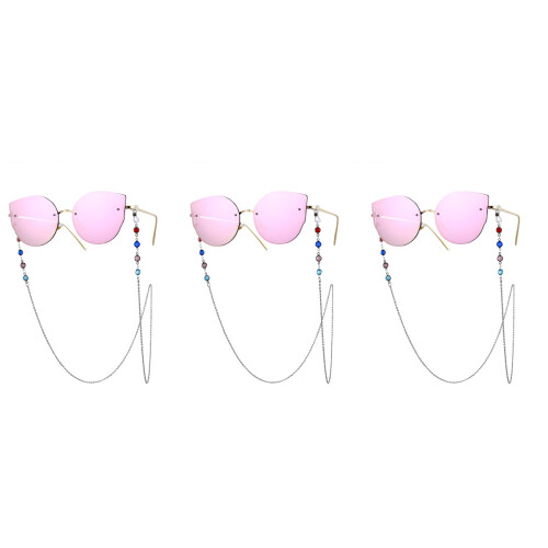 3Pcs Silver Eyeglass Chain Durable Eyewear Retainer Strap for Sports 2
