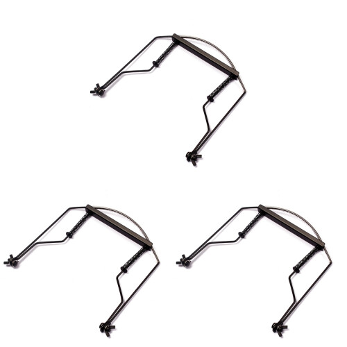 3Pcs Durable Stainless Steel Harmonica Harp Rack with Neck Strap Black 2