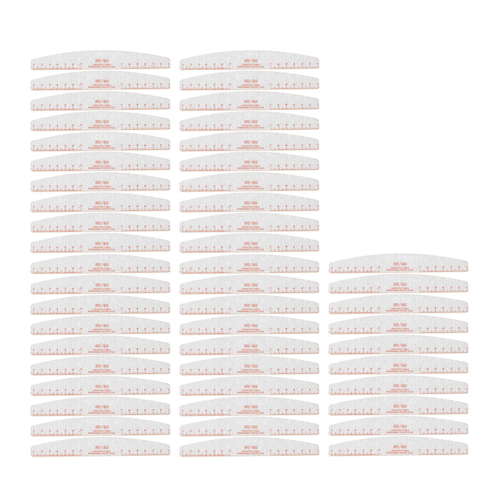 50 pcs 80/80 Grit Nail Files Coarse Manicure Tools Reusable