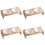 4Sets Multi Durable Ceramic Elevated Cat Bowls with Bamboo Pet Stand 4