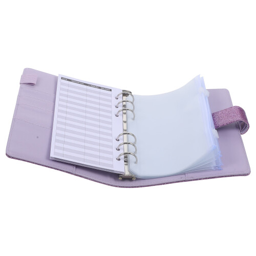 2Ensembles Classeurs Budget Violet Avec Zippées PVC 1