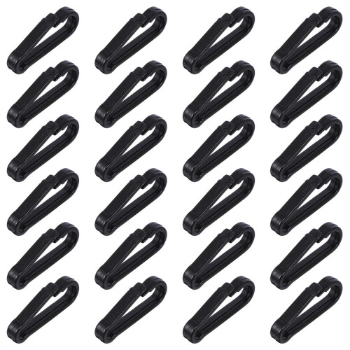 260Pcs Black Plastic DIY Mask Hooks Adjustable Rope Buckles Durable 1