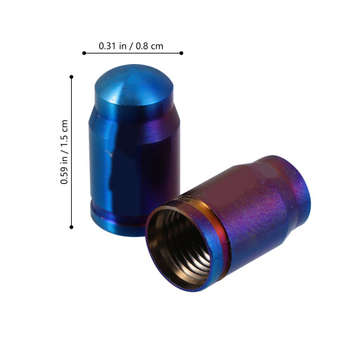 4Pièces Bouchons Valve Titane Durable Couleur Bleu 1