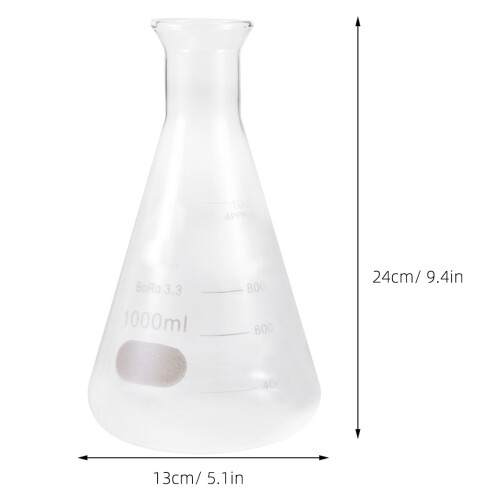 3Pcs Borosilicate Conical Flask with Cork for School Chemistry 1