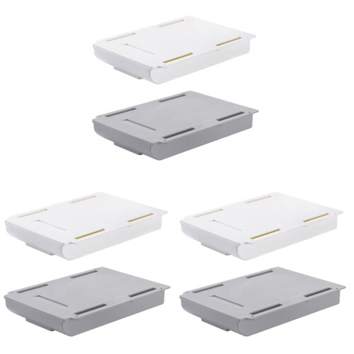 6Pcs White Grey Storage Case Drawer Organizer for Desk Use 2