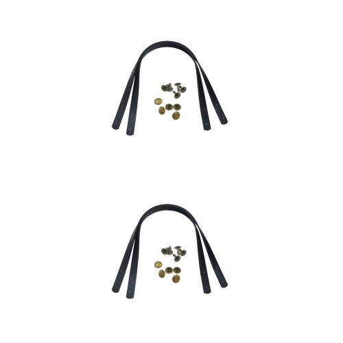 4Pcs Black Handbag Strap with Rivets Tote Bag Replacement Accessories 2