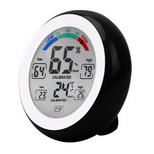 2Pièces Thermomètre Hygromètre LCD Noir Pour 1