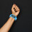 2Pcs Easy-Use Blue Pedometer Bracelet Watch Clear Display for Walking 10