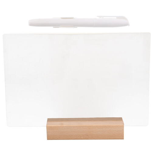 2Sets Acrylic Note Boards with Glowing Light and Wooden Stand 1