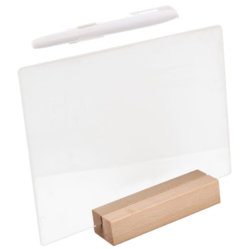 2Sets Acrylic Note Boards with Glowing Light and Wooden Stand 2