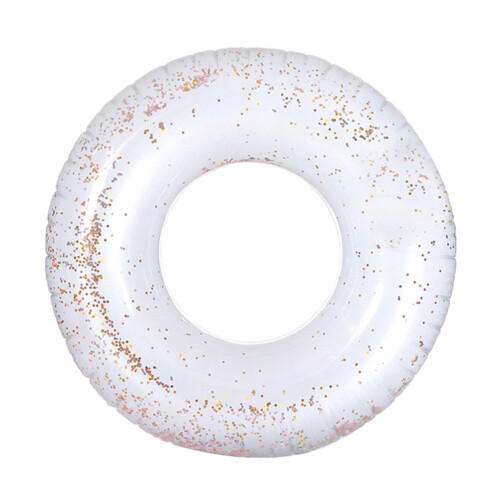3Pcs Lightweight Silver Inflatable Swimming Rings with Shining Sequins 1