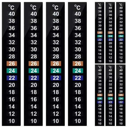 30Pcs Aquarium Thermometer Stick-on Strips Black Easy Temperature Read 1
