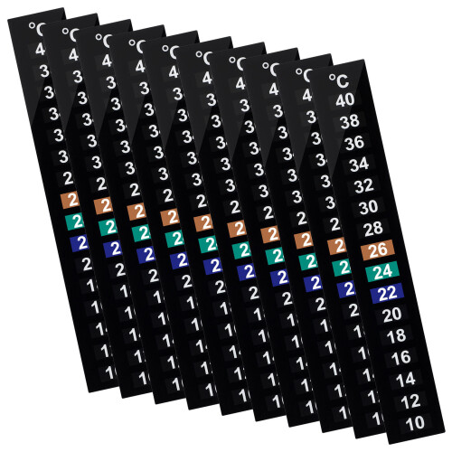 30Pcs Aquarium Thermometer Stick-on Strips Black Easy Temperature Read 2