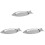 3Pièces Plateau Poisson Argenté Résistant Chaleur 3