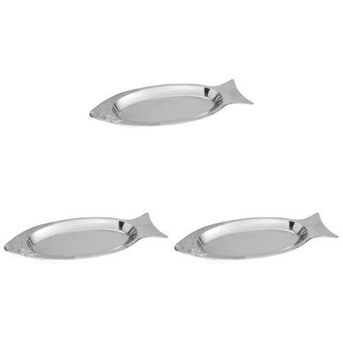 3Pièces Plateau Poisson Argenté Résistant Chaleur 2