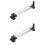 2Pcs Adjustable Closet Rod Silver Heavy Duty Retractable Wardrobe Bar 6