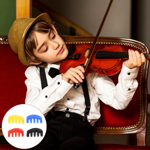 4 Pieces Musical Instrument Accessories Mute Violin Black Stringed 2