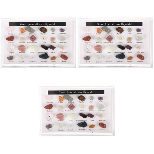 3Sets Natural Mineral Stone Collection for Teaching and Decorative Use 2