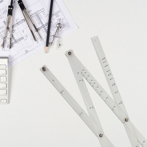 2Pcs White Scale Rulers for Drawing Drafting Office and School 2