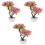 3Pcs Pink Artificial Bonsai Pine Tree Plastic Home Decoration 3