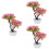 3Pcs Pink Artificial Bonsai Pine Tree Plastic Home Decoration 6