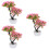 3Pcs Pink Artificial Bonsai Pine Tree Plastic Home Decoration 7