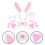 4Sets White Rabbit Ear Headband Set with Bowtie and Tail for Cosplay 10