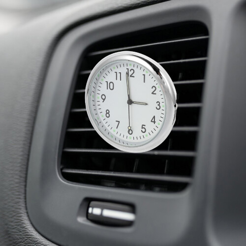 4Pcs White Small Stick on Digital Car Clock Durable Decorative Clock 2