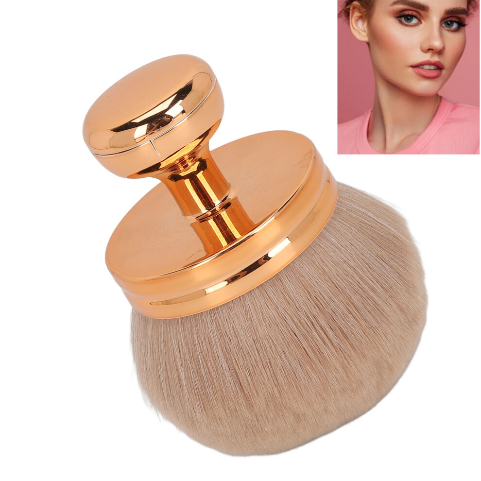 Rose Gold Mushroom Head Makeup Brush, Soft Fiber Bristles, Portable Loosen Powder Brush