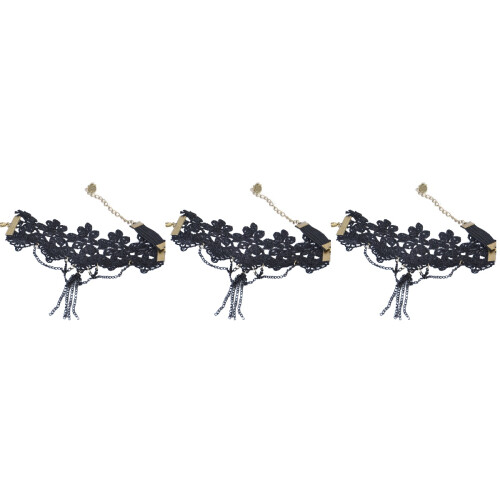 3Pcs Black Adjustable Tassel Armlet Vintage Cuff Accessory Gift 2
