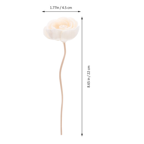 40Pcs Khaki Aromatherapy Diffuser Sticks Flower Design Home Fragrance 1