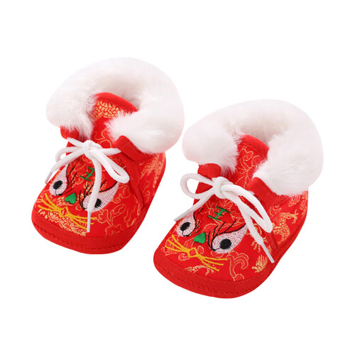 3Paires Chaussures Enfants Bottines Brodées Chaudes 1