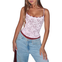 Lace Camisole for Women Tank Top Going Out Y2K Fashion Top Lace Crop Tops Summer Trendy Tops L