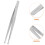 2Pcs Durable Stainless Steel Precision Tweezers, Round Tip, Silver 8