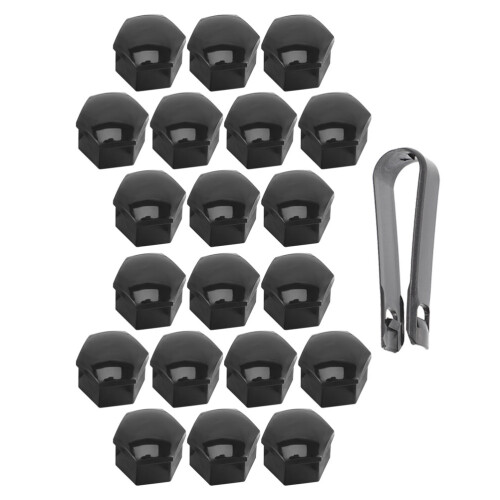 160Pièces Cache Écrous Roues Nylon Noir Durable Accessoires 2