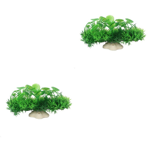 2Pcs Durable Artificial Grass Plastic Water Plants for Fish Tank Decor 1
