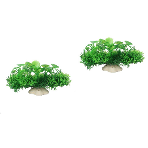 2Pcs Durable Artificial Grass Plastic Water Plants for Fish Tank Decor 2