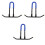 3Pcs Blue Foldable Bike Stand Floor Adjustable Kickstand for Bikes 3