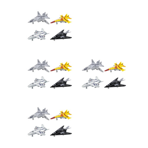 16Pcs Back Pull Alloy Inertial Fighter Plane Models for Children Play 1