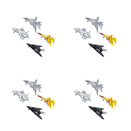 16Pcs Back Pull Alloy Inertial Fighter Plane Models for Children Play 2