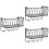 3Pièces Porte- Mural Noir Rangement Polyvalent 7