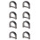 8Pcs Grey Durable Semi-Circular D Ring Buckles for Bags Backpack DIY 6