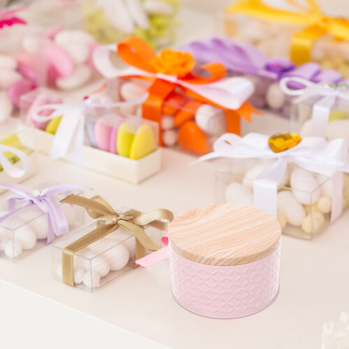 6Pcs Pink Baking Snack Iron Boxes Portable Party Candy Storage Cases 2