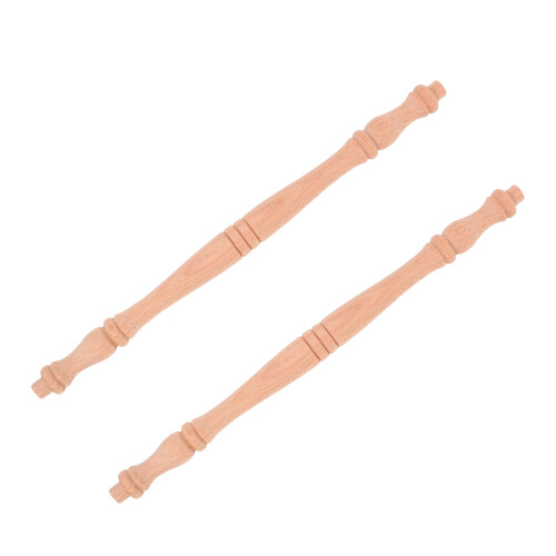 6Pcs Solid Wood Decorative Roman Pillars Beige for Home Railings 2