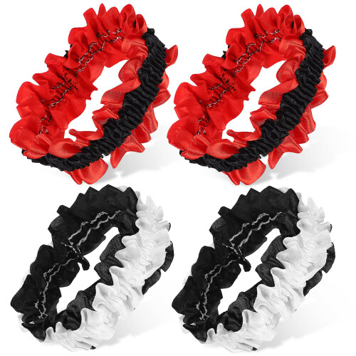 12Paren Elastische Armband Garters Shirt Satin Stof 1