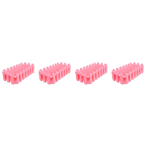 2Pcs Pink Rectangular Planter Pot with Fence Design for Organizing 1