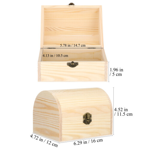 4Pcs Khaki Wooden Candy Storage Boxes with Rounded Corners and Buckle 1