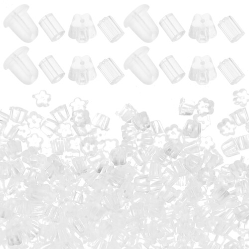 4000Pièces Stops Boucles D'oreilles Blancs Silicone Usage 2