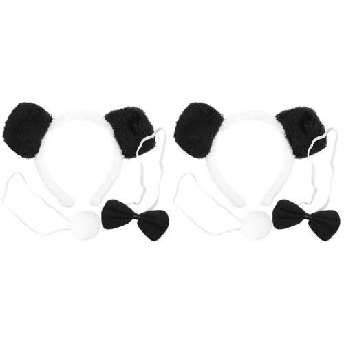 2Ensembles Accessoires Cosplay Panda Oreilles Queue Nœud Coloré Enfant 2